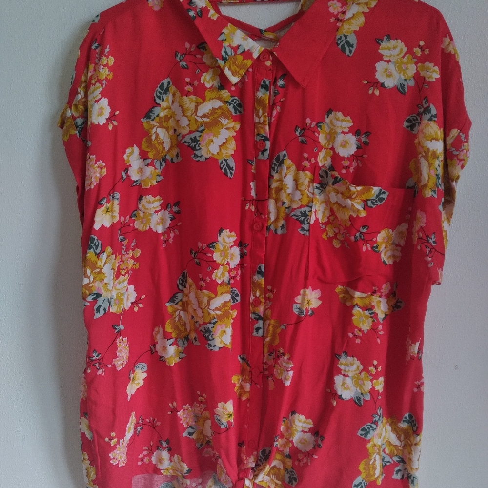 Floral Print Button Up